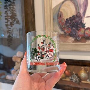 🎄 Vintage Ziggy Christmas Rocks Glass - 1980s Holiday Barware